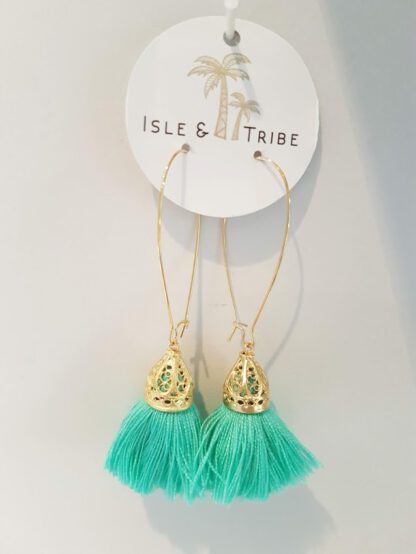Gold Waikiki Tassel Earrings Mint