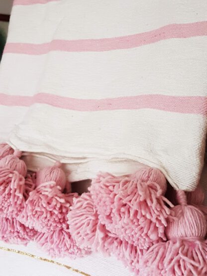 Pom pom teppe Rosa