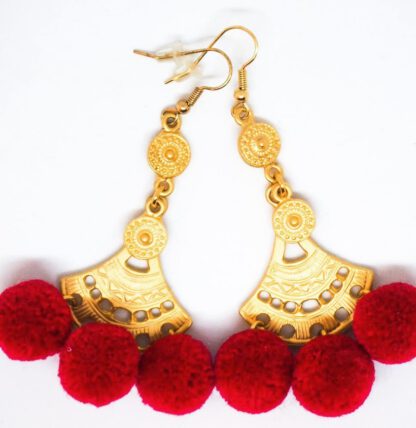 Gold Salma Pom Pom red