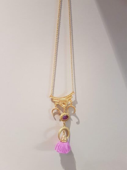 Gold Chiara Moon Necklace Lilac - Bilde 2