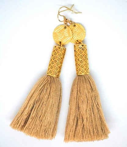 Gold Camilla Tassel Earrings Caramel