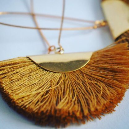 Gold Kokomo Tassel Earrings Golden Tan
