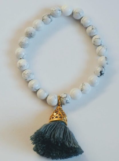 Gold Lulu Tassel Bracelets - Grey