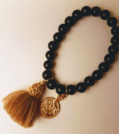 Gold Tassel Coin Bracelet Moccachino