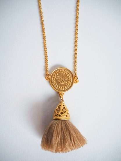 Gold Tassel Necklace Moccachino