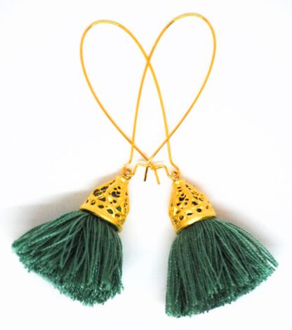 Gold Waikiki Tassel Tropica Peacock jade