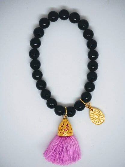 Gold Tassel Drop Bracelet Lilac