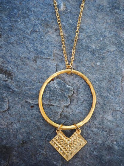 Gold Lyra Pendant Necklace