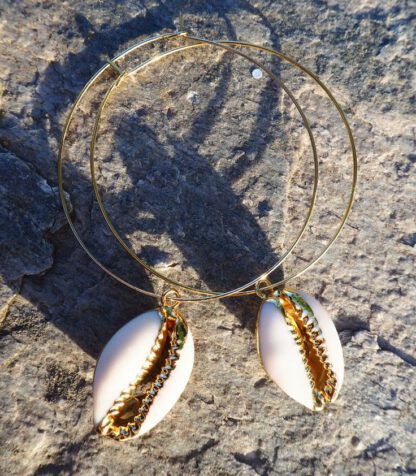Gold Meri Shell Hoop