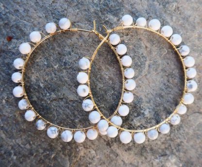 Gold Meri Hoop White