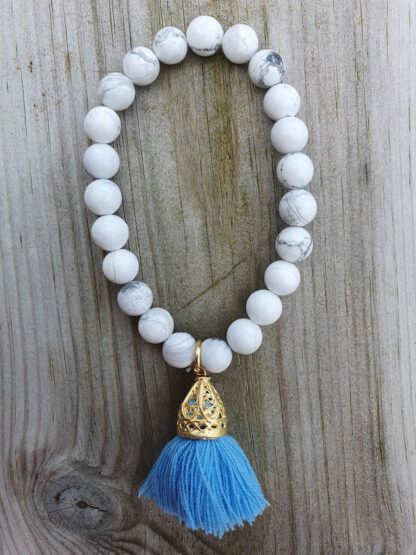 Gold Leilani Tassel Bracelet Sky