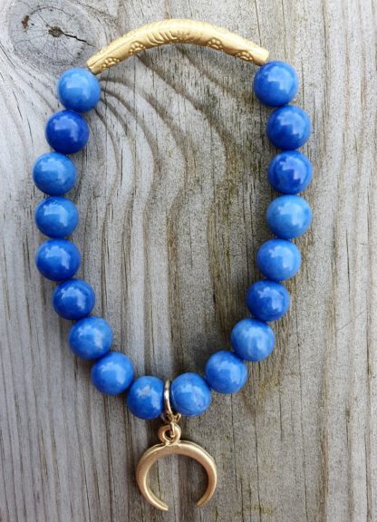 Moon Charm Bracelet Blue