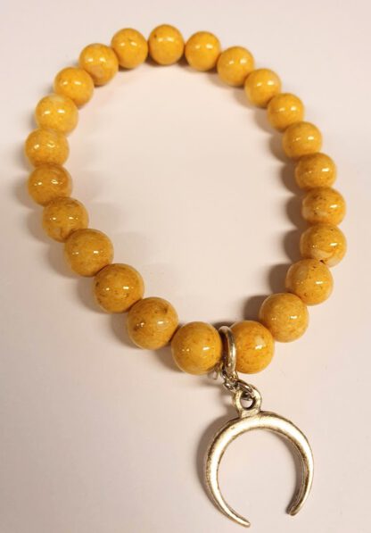 Silver Moon Charm Bracelet Mustard