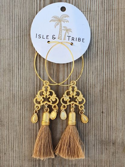 Gold Lucille Tassel Caramel