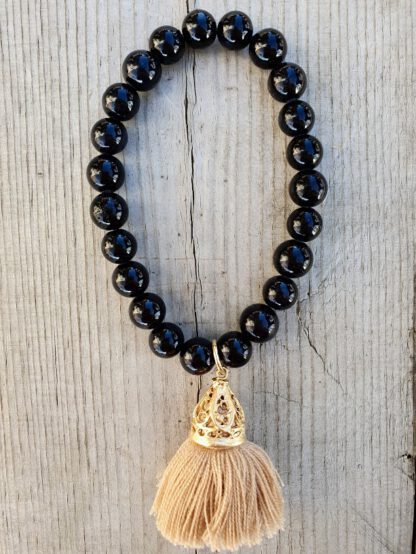 Gold Tassel Bracelet Caramel