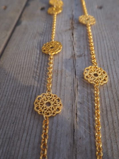 Gold Lola Tassel Necklace Sapphire - Bilde 3