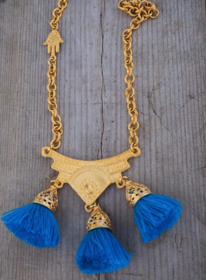 Guadalupe Tassel Necklace Caribbean Teal