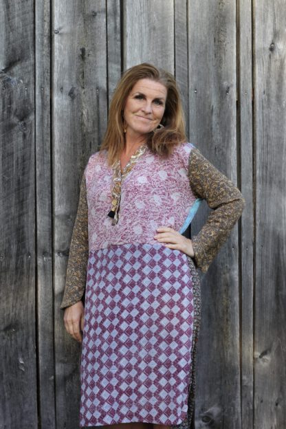 Fleur De Lis mix Caftan Dress 12