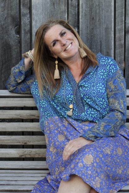 Fleur De Lis mix Caftan Dress 14 - Bilde 3
