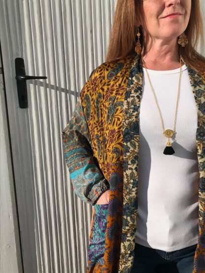 Pocket Long Silk Kimono 2 - Bilde 5