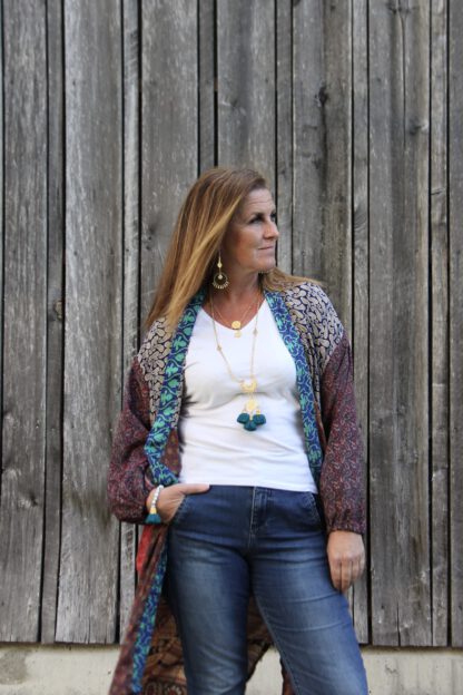 Pocket Long Silk Kimono 3