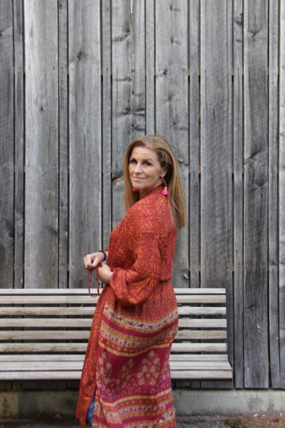 Pocket Long Silk Kimono 7 - Bilde 2