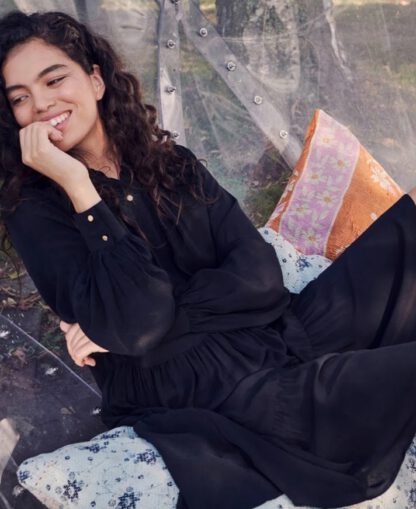 Ines Noir Silk Dress 1 | Sissel Edelbo - Bilde 6