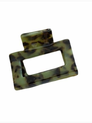 Hårklype Basic firkant medium | Oliven/svart
