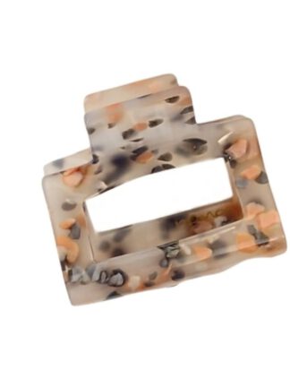 Hårklype Basic firkant medium | Grå orange hvit