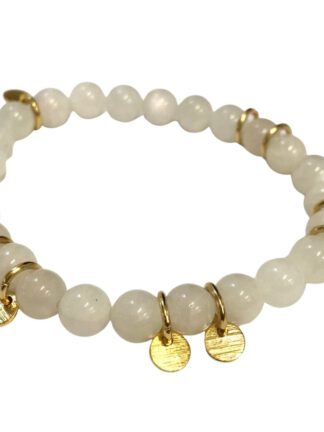 Gold Coin Charm Bracelet | Armbånd med månestein