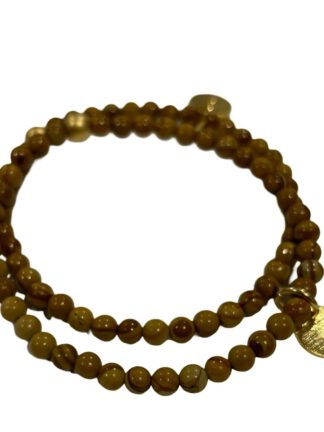 Caramel Jasper Gold Disc Bracelet, armbånd med mineralsteinen jaspis