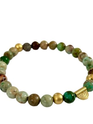 Gold Charm Cabo Turquoise Bracelet, armbånd med turkiser