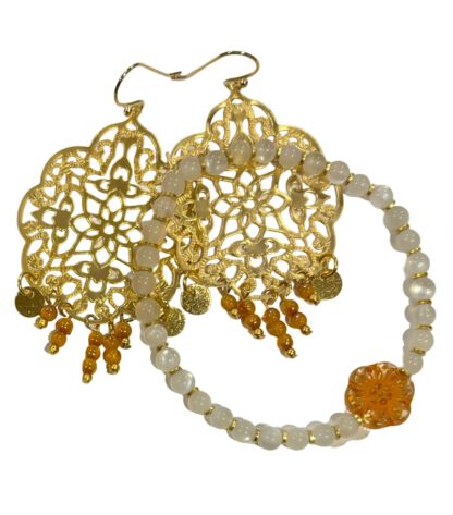 Amber Czech Crystal Bead Earrings, øredobber