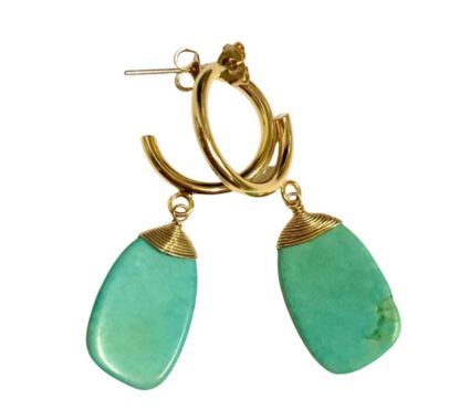 Playa Paraiso Turquoise Hoop Erarrings, øredobber med turkis