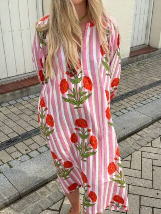 Lara Dress Blush Mandarin, kjole i 100% bomull fra Sissel Edelbo