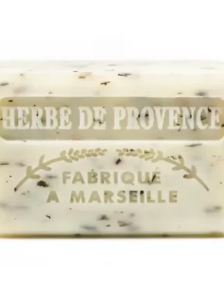 Håndlaget såpe fra Marseille, med provençalsk urteskrubb