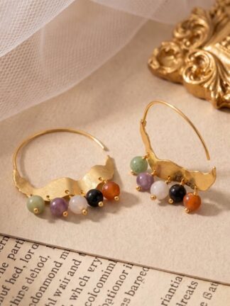 Fringe Hoops med flerfargede krystaller | Øredobber